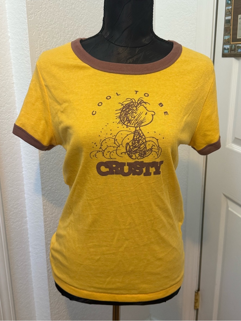 XL urban outfitters x peanuts baby tee collab, "cool to be crusty" pig pen